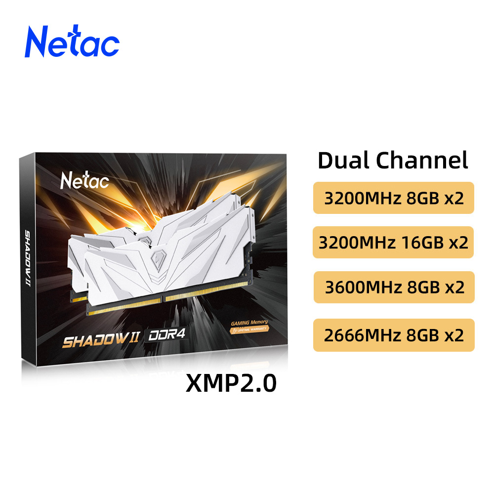 Ddr4 3200 16Gb - Netac Memoria Ram DDR4 8GBX2 16GBX2